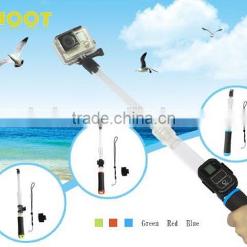 New Flexible Adjustable Transparent Monopod Pole Tripod Selfie Stick with Remote Shutter Holder for Gopro Hero 4 3+ 3 2 SJ6000