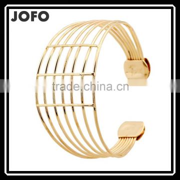 2016 JOFO Alloy Pure Metal Hollow Out Gold/Silver Open Bangle NZJ0685