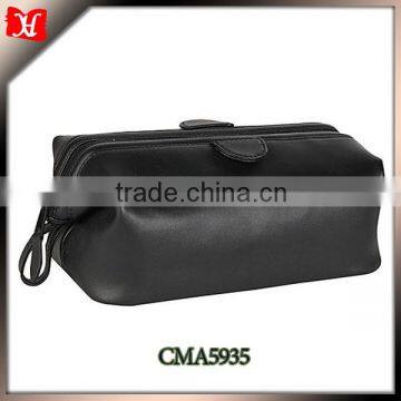 High Quality Soft Leather travel wash bag toilet bag for wholesale