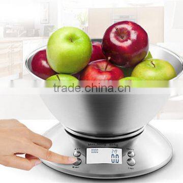 11lb/5kg Electronic Kitchen scale Digital Kitchen scale with Alarm Timer & Temperature Sensor