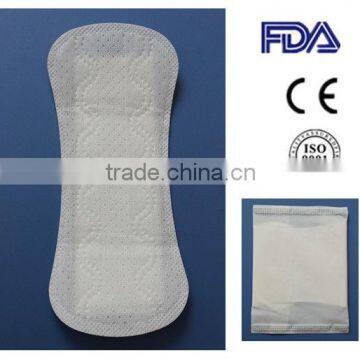 155mm sanitary panty liner with combined tri-layer surface