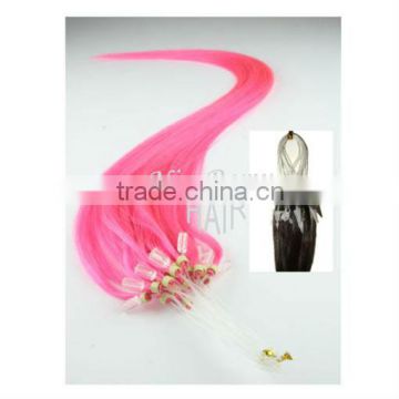 pink indian remy human micro loop hair extensions