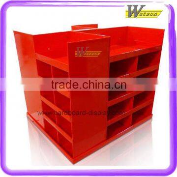 Supermarket cardboard pallet display with shelf for merchandise display