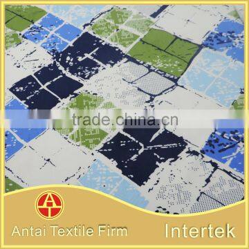 Fashion check design printing nylon fabric/pure and fresh big grid pattern printed on lingerie fabric