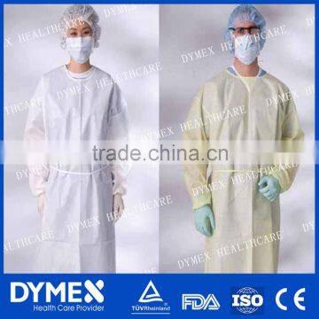 CPE yellow isolation gown disposable gown for sale