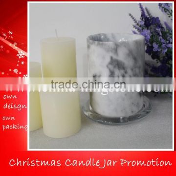 Luxury top soy white stone candle jar with lid                        
                                                Quality Choice