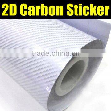 2d carbon fiber sticker white color