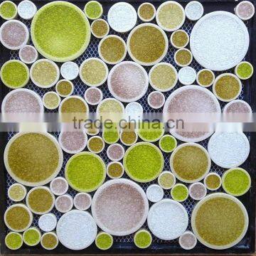 DIY mix color of different round shape ice-crackble ceramic mosaic tile