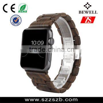 Bewell Wood Watch Band With Connector Adapter For Smart watch