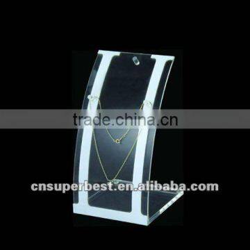 L shape Modern design acrylic clear necklace display