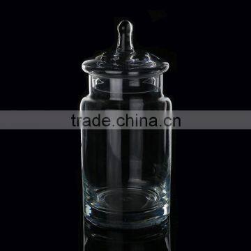 Handmade Storage Jar/Popular Glass Storage Jar with Lid