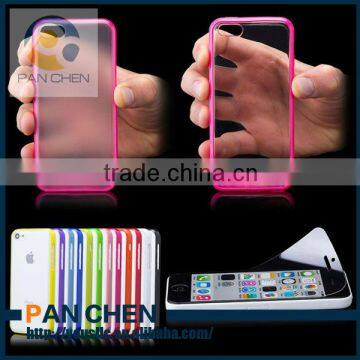 TPU BUMPER WITH CLEAR FROSTEDHARD BACK MOBILE PHONE CASE FOR APPLE IPHONE 5C