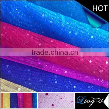 Polyester Glimmer Tulle Metallic and Spangle Farbic for Dress and Bridal                        
                                                Quality Choice