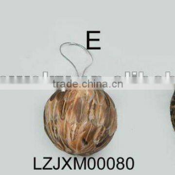Christmas Ringneck almond feather balls LZJXM00080