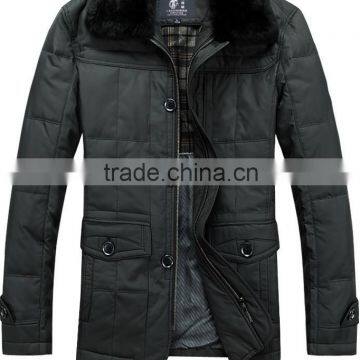 Custom 2015 New Male Winter Down Jacket Business Men Rabbit Fur Collar Men's Winter Jackets Men Suit photo-2