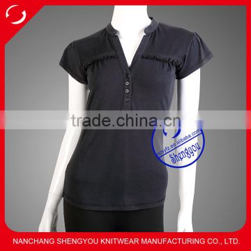 Custom new design100 cotton women polo t shirt wholesale china