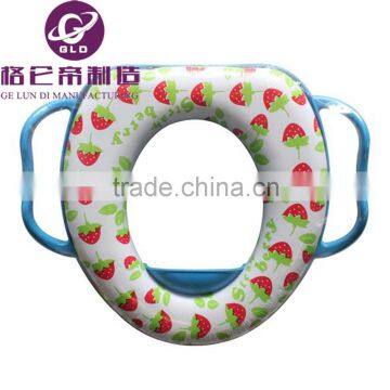 GLD Hot Sales Image Printed Color Elongated children Closed Front Soft Toilet / WC Seat Flowery Color Soft Toilet Seat for baby