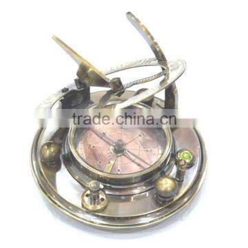 Antique Sundial Compass- beautiful round Direction Brass Compass 13243