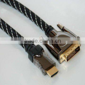 1080p 24k gold plated hdmi to dvi male converter hdcp with screw ,wholesale