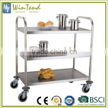 Stainless steel mobile food trolley cart, warmer hot food trolley for sale