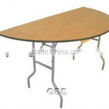 folding half round wood table