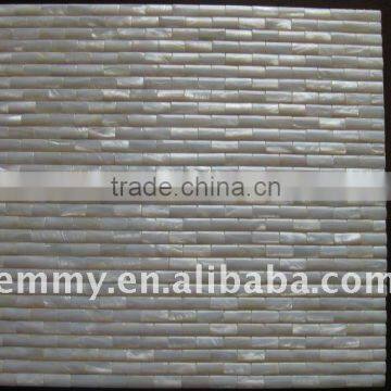 Strip convex pure white china river shell mosaic tiles