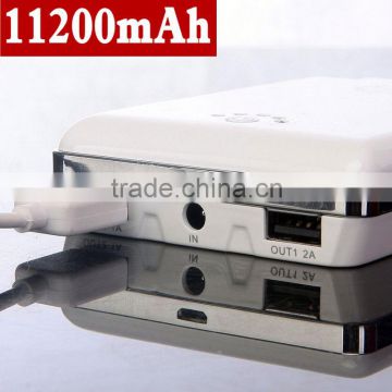 universal mobile power bank 11200mAh Double USB Mobile Phone Power Supply Power Pack A118, High Capacity