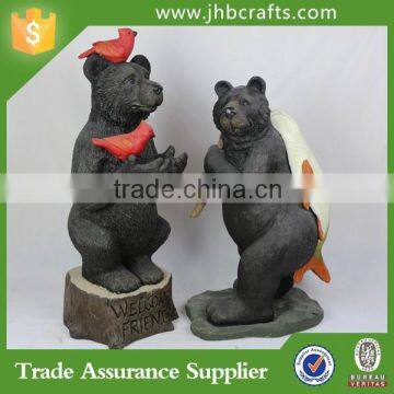 Outdoor Garden Black Bear Decoration Statue