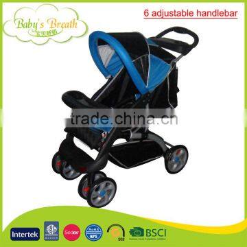 BS-26A cheap fancy softtextile stroller buggy baby happy with 6 adjustable handlebar