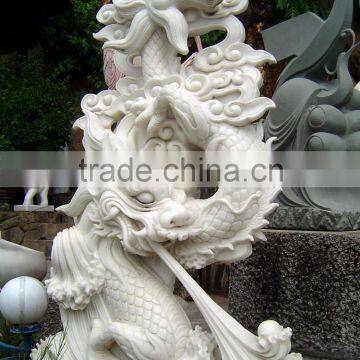 White dragon marble stone statue hand carved sculpture from Vietnam