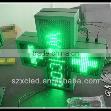 Single side full color RF wireless communication P10-48X48cm LED cross sign pharmacy