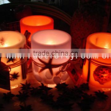 Holiday beautiful printing pillar LED candles