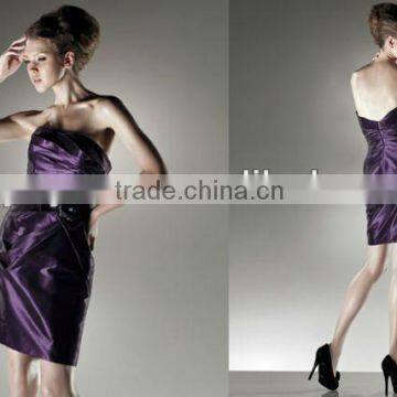 Dark Purple Suzhou Career Dress Short Strapless Pleated Blackless Party Dress 2013 XYY-k47-9