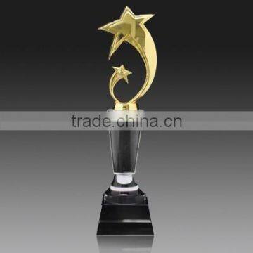 Award with black crystal base metal star metal trophy cups