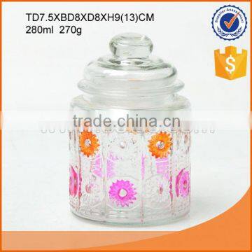 280ml cute candy jar or candle jar with glass lid