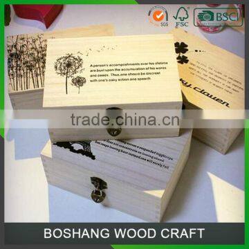 Pine Wood Custom Logo handmade cheap Wooden box