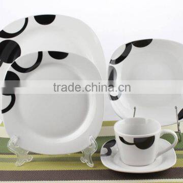 Cheap dinner set manufacturer,black and white Square dinner set,colourful dinner sets wholesale