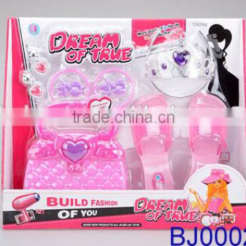 Fashion kids toy pink plastic led beauty case and tiara crown