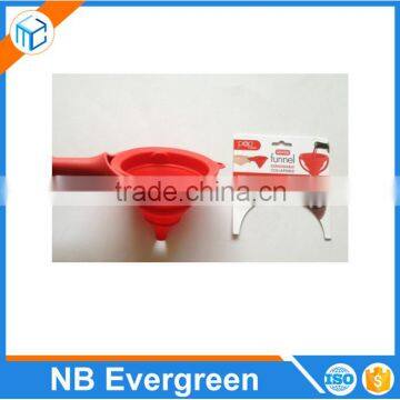 Silicone Folding Funnel, Food Grade Silicone Wine Folding Funnel With Plastic Handle photo-2