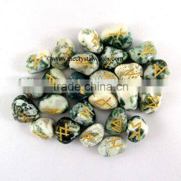 Tree Agate Tumbled Rune Sets