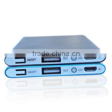 7mm thickness Li polymer battery Ultra thin portable charger with Metal case