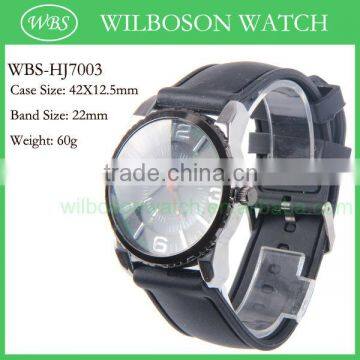 Stainless steel back watch black silicone watch