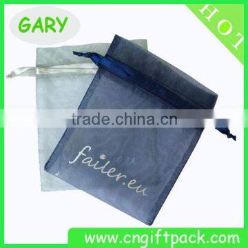 Custom Printed Black Organza Bag With Gold Logo Ribbon photo-6