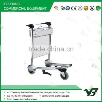 2015 New best selling 3 wheels 304 stainless steel airport trolley with brake (YB-AT08)