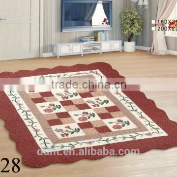 Red Growing Flowers Patchwork Floor Mats / Patchwork Carpets