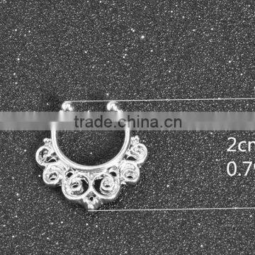 Alloy Charms Fake Septum Nose Ring Non Piercing Hanger Clip On Jewelry photo-6