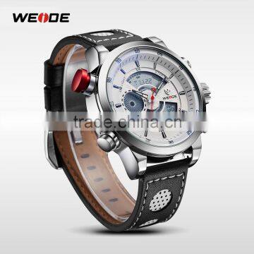 2016 Best Selling Products Weide WH3401 Quartz Analog Digital Watches With Genuine Leather Watches Men photo-3