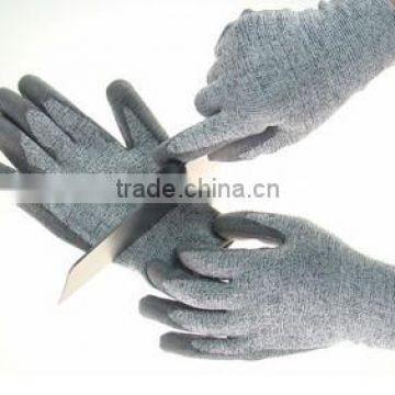 Hppe PU Coated Cut Resistance Industrial Hand Glove