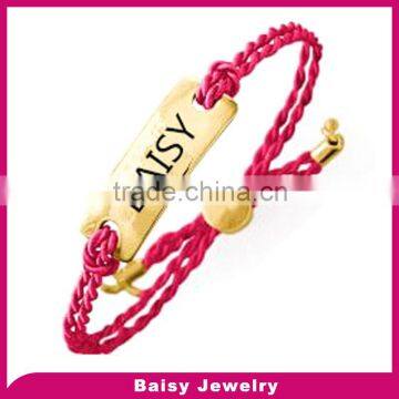 hot selling custom engraved stainless steel bracelet rope jewelry