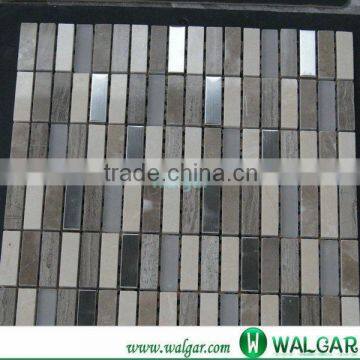 White Marble Linear Strips Mosaic